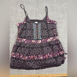 Sundance Boho Embroidered Sleeveless Sabrina Tank Top Womens Size M